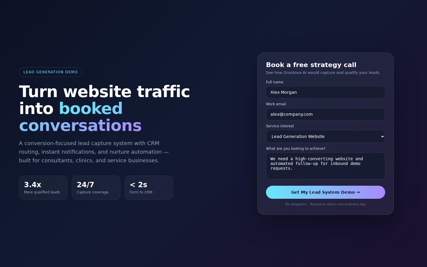 Lead Generation Demo System — Grantova AI